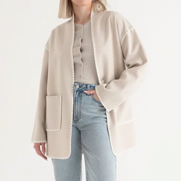 Belted Jacket with Pockets - Picture 2 of 4